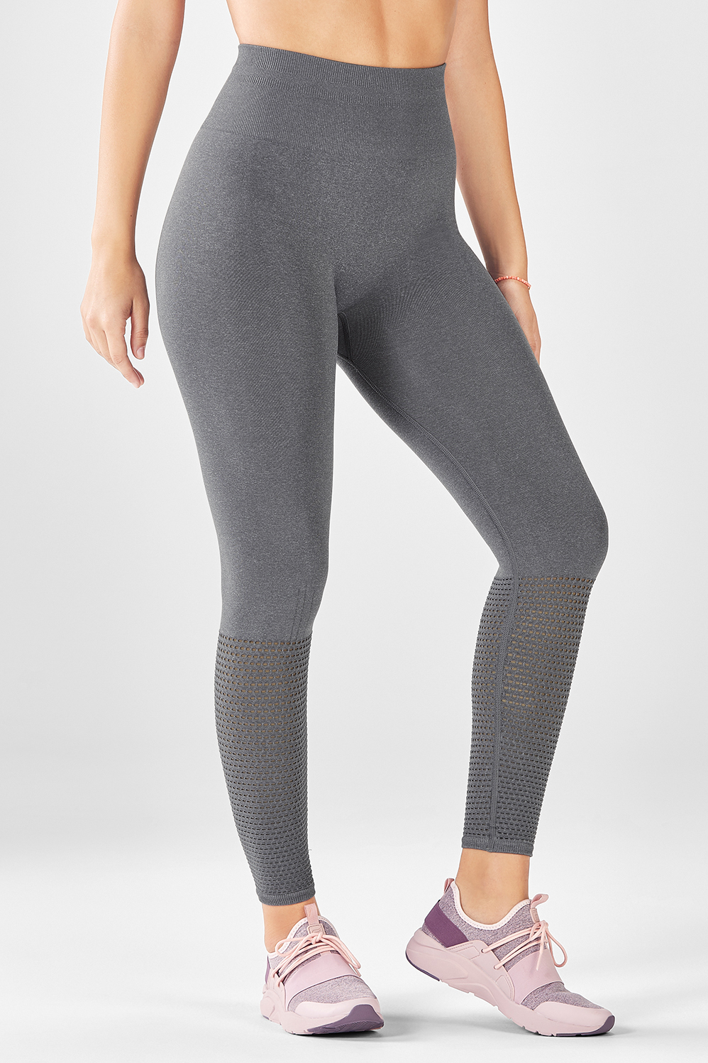 Fabletics Seamless High Waisted Perforated 7/8 Leggings Small