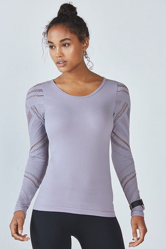 Kathie Seamless Ruched Long-Sleeve Top