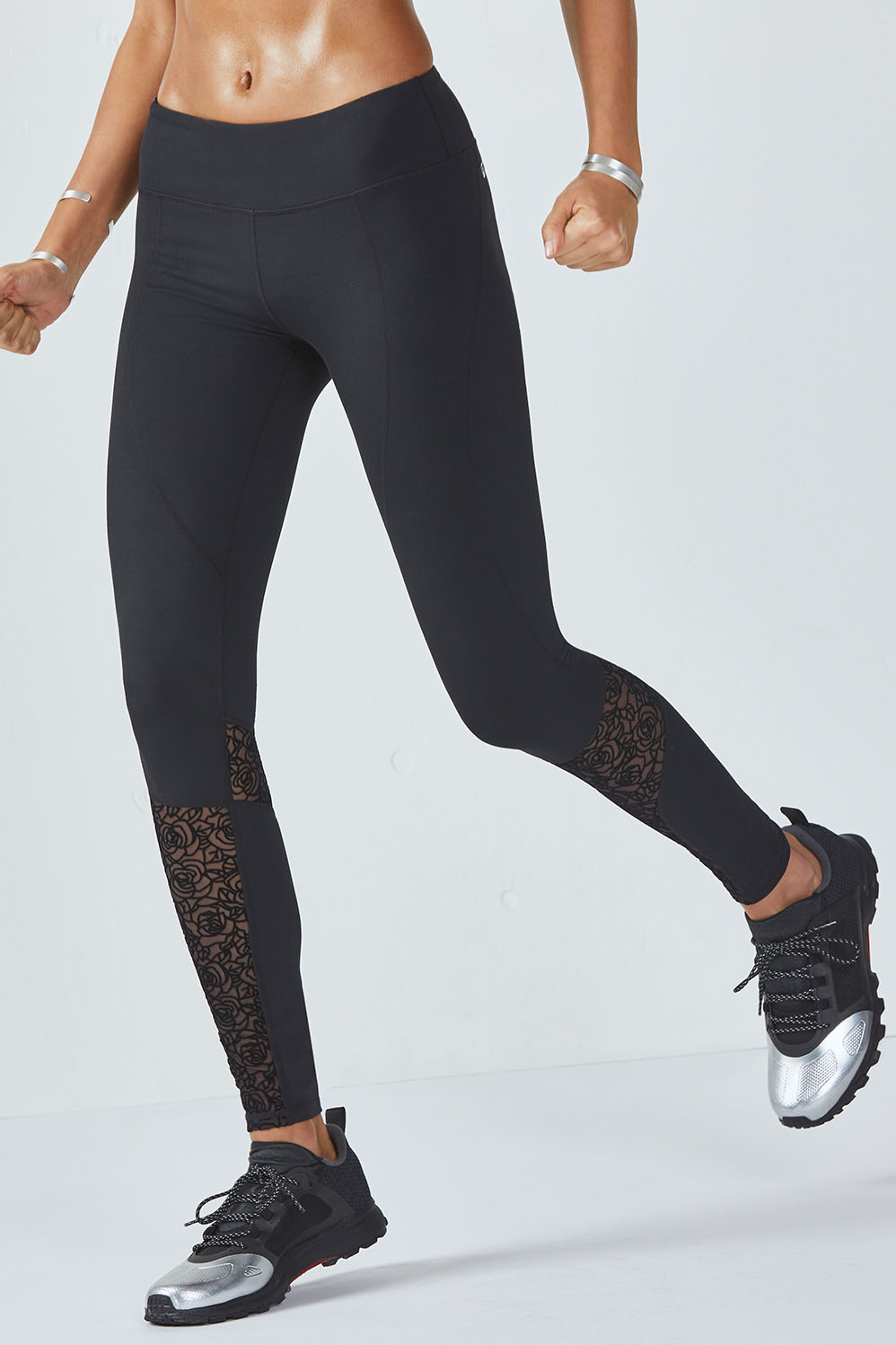 FABLETICS STRETCH BLACK LEGGINGS SIZE SMALL mesh workout pants athletic